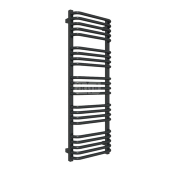 Grzejnik elektryczny TERMA ALEX 400 x 1140 mm, kolor czarny jak kruk RAL9005, moc 400 W, podłączenie E1, kabel prosty bez wtyczki 1,5m czarny