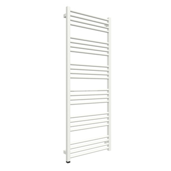 Grzejnik elektryczny TERMA FIONA ONE 530 x 1380 mm, kolor biały drogowy RAL9016, moc 600 W, podłączenie E8, kabel spiralny z wtyczką biały