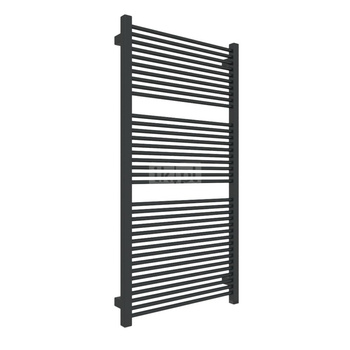 Grzejnik elektryczny TERMA MIKE ONE 530 x 1035 mm, kolor czarny jak kruk soft RAL9005, moc 600 W, podłączenie E1, kabel spiralny z wtyczką 2,5m czarny