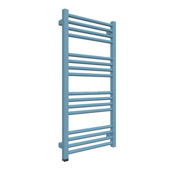 Grzejnik elektryczny TERMA FIONA ONE 430 x 900 mm, kolor niebieski pastelowy RAL5024, moc 400 W, podłączenie E8, kabel prosty bez wtyczki 1,5m biały