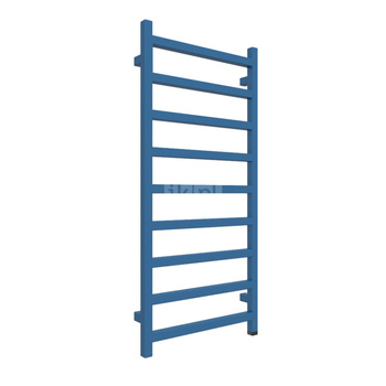 Grzejnik elektryczny TERMA SIMPLE ONE 500 x 1080 mm, kolor niebieski drogowy RAL5017, moc 400 W, podłączenie E8, kabel spiralny z wtyczką 1,5m srebrzysty