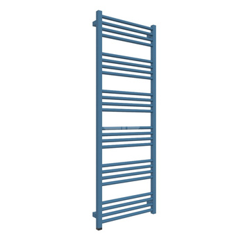 Grzejnik elektryczny TERMA FIONA ONE 500 x 1380 mm, kolor niebieski brylantowy RAL5007, moc 600 W, podłączenie E8, kabel prosty bez wtyczki