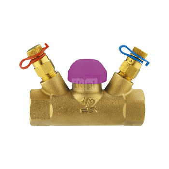 Zawór regulacyjno-pomiarowy HERZ TS-99-V mosiądz, DN 15 GW x GW, 0.4Kvs