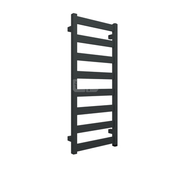 Grzejnik elektryczny TERMA VIVO One 400 x 910 mm, kolor czarny anodowy, moc 300 W, podłączenie E1, kabel prosty bez wtyczki 1,5m srebrzysty