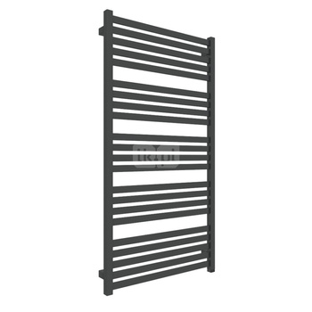 Grzejnik elektryczny TERMA MARLIN ONE 630 x 1185 mm, kolor czarny jak kruk soft RAL9005, moc 800 W, podłączenie E8, kabel prosty z wtyczką 1,5m czarny