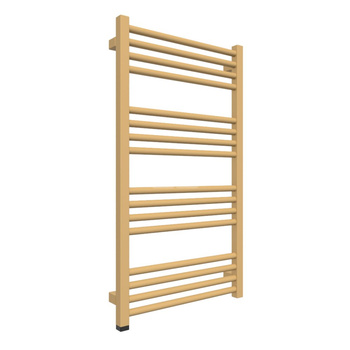 Grzejnik elektryczny TERMA FIONA ONE 500 x 900 mm, kolor szczotkowany mosiądz, moc 400 W, podłączenie E8, kabel prosty bez wtyczki 1,5m