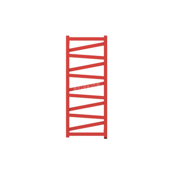 Grzejnik elektryczny TERMA VIPERA One 500 x 1230 mm, kolor żywa czerwień soft RAL3028, moc 400 W, podłączenie E1, kabel spiralny z wtyczką 1,5m srebrzysty