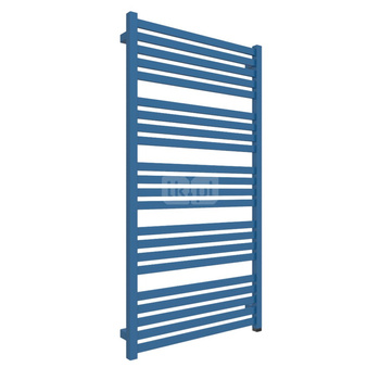 Grzejnik elektryczny TERMA MARLIN ONE 630 x 1185 mm, kolor niebieski drogowy RAL5017, moc 800 W, podłączenie E8, kabel prosty bez wtyczki 1,5m biały