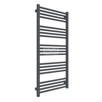 Grzejnik elektryczny TERMA FIONA ONE 530 x 1140 mm, kolor metaliczna czerń, moc 600 W, podłączenie E8, kabel spiralny z wtyczką