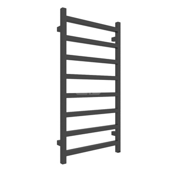 Grzejnik elektryczny TERMA SIMPLE ONE 500 x 960 mm, kolor czarny RAL9017, moc 400 W, podłączenie E8, kabel spiralny z wtyczką 2,5m czarny