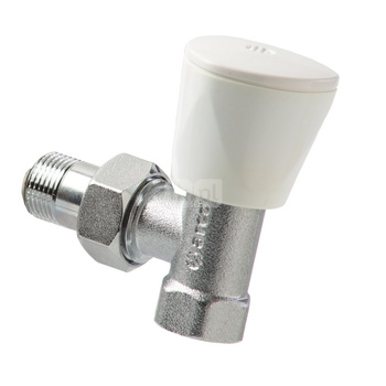 Zawór grzejnikowy ARCO TEIDE PLUS kątowy (kąt prosty), połączenie 3/4'' x 3/4'' (chrom) biały