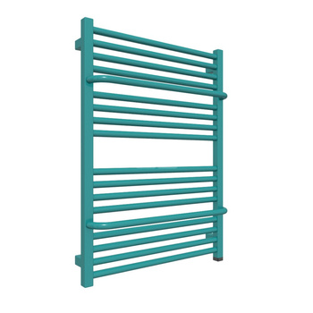 Grzejnik elektryczny TERMA LIMA ONE 600 x 820 mm, kolor niebieski turkusowy RAL5018, moc 400 W, podłączenie E8, kabel prosty z wtyczką 1,5m srebrzysty