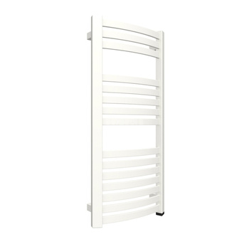 Grzejnik elektryczny TERMA DEXTER ONE 400 x 860 mm, kolor biały drogowy RAL9016, moc 400 W, podłączenie E8, kabel spiralny z wtyczką 2,5m biały