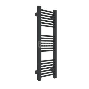 Grzejnik elektryczny TERMA MIKE ONE 230 x 710 mm, kolor czarny jak kruk RAL9005, moc 200 W, podłączenie E8, kabel spiralny z wtyczką czarny