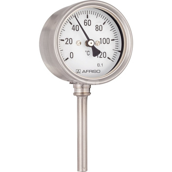 Termometr bimetaliczny AFRISO BiTh Ch, D412 fi 100 mm 0…120'C tuleja 150 mm połączenie ax