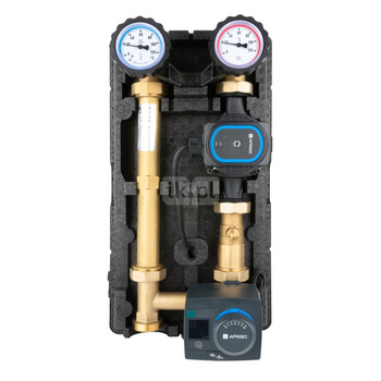 Grupa pompowa AFRISO PrimoTherm 180-2 AP DN 25 3-WM-R Vario GZ x GW 1 1/2'' x 1'', z zaworem mieszającym, z izolacją, z pompą obiegową AFRISO APH 361 25-7/180 mm