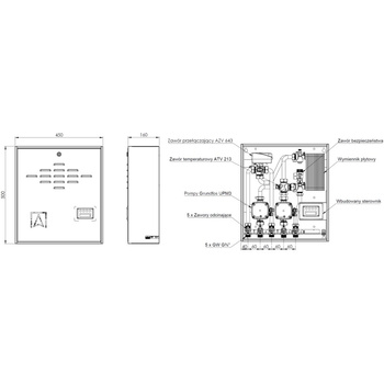 Grupa pompowa AFRISO PrimoBox AHB 642 GZ x GW 3/4'' x 3/4'', z zaworem termostatycznym, z izolacją, z pompą obiegową 2x Grunfos UPM3 Auto
