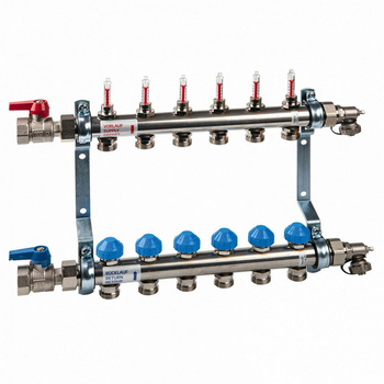 Rozdzielacz stal, 0-4l/min góra, w zestawie odcinające, spust/odpowietrzenie HKV2013AF+ 0-4 VA09