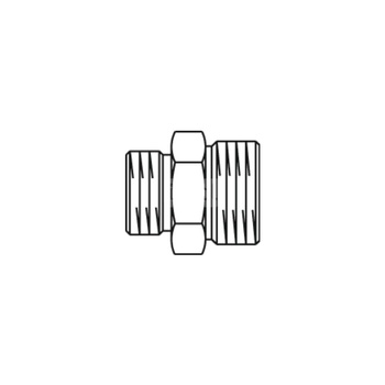 Ofix-Oil, podwójny nypel rurowy z mosiądzu 1/4GZ x 3/8GZ, z obu stron stożek wewnętrzny