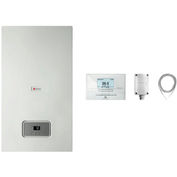Pakiet - Kocioł gazowy dwufunkcyjny SAUNIER DUVAL Thelia Condens 25 kondensacyjny wiszący 5.3-19.1kW + Czujnik temperatury zewnętrznej + Regulator EXACONTROL E7C