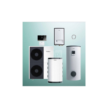 Pakiet Systemowy OZE - Pompa ciepła powietrzna powietrze-woda monoblok VAILLANT VWL 105/6A aroTHERM plus 9.2 kW 400 V + Moduł naścienny MEH 97/6 + Moduł komunikacji internetowej VR 940f + Zasobnik c.w.u. VIH RW 300/3BR + Zasobnik buforowy VP RW 100 + Regu