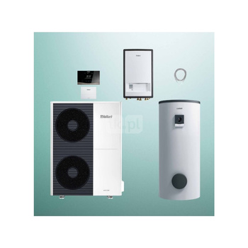 Pakiet Systemowy OZE - Pompa ciepła powietrze-woda split VAILLANT VWL 105/5AS aroTHERM 10.2 kW 400 V + Moduł naścienny VWL 127/5IS + Zasobnik c.w.u. VIH RW 300/3BR + Regulator sensoCOMFORT VRC 720 + Moduł komunikacji internetowej VR 940f