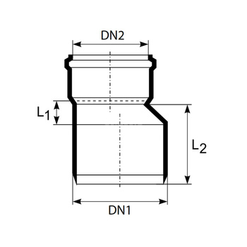 Złącze redukcja MAGNAPLAST KG 2000 KGR, pp-md, DN 50 x DN 40 (WW x WZ) - Zielony, do kanalizacji