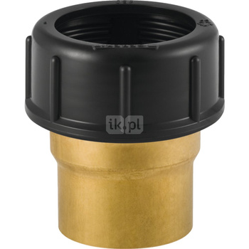 Łącznik GEBERIT HDPE, mosiądz, 54 mm x 56 mm (końcówka do lutowania x nakrętka) z uszczelką