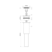 Spust umywalkowy "klik-klak" DEKORACYJNY 11/4"x60mm STAL SZCZOTKOWANA
