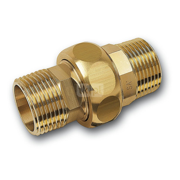 Śrubunek SANHA PURAFIT z uszczelką trzyczęściowy, miedź, 1'' (GZ)