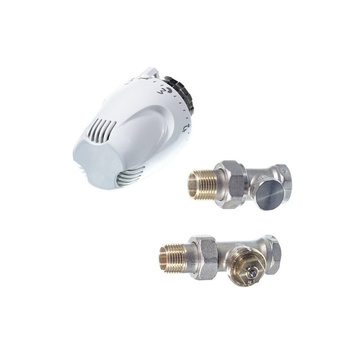 Zestaw Termostatyczny prosty R859 zaw.term.z nastawą P 1/2" + Głowica termostatyczna M28 W5 + Zaw. reg. powr. P 1/2" 2429A