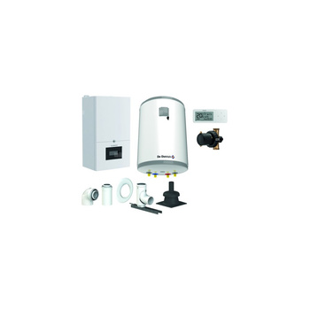 Pakiet - Kocioł gazowy jednofunkcyjny DE DIETRICH MCR4 24 kondensacyjny wiszący 3.3 - 26.1 kW + RegulatorAD248P + Zestaw powietrzno-spalinowy szachtowyBazowy PP/Alu fi 60/100 na fi 60 + Zasobnik c.w.uAQUAvie100 + Filtr magnetyczny XS90