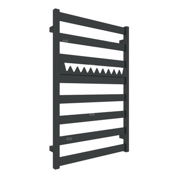 Grzejnik elektryczny TERMA VIVO 600 x 910 mm, kolor czarny jak kruk mat RAL9005, moc 300 W, podłączenie E8, kabel prosty bez wtyczki z maskownicą