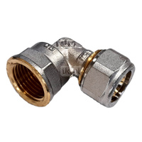 Kolano skręcane QIK Do rur wielowarstwowych, mosiądz, 1/2'' x 20 mm (GW x złącze skręcane)