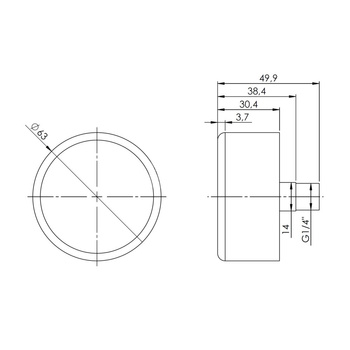 Manometr z rurką Bourdona AFRISO RF grzewczy 0/10 bar aksjalne G1/4B fi 63 mm, kl. 2.5%