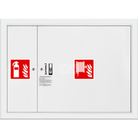 Hydrant DN 25 FIT wnękowy z miejscem na gaśnicę obok zwijadła, wąż 30 m, zamek patent, RAL 9003