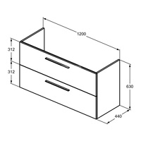I.LIFE A SZAFKA 2 DRWS 120CM WHT MTT