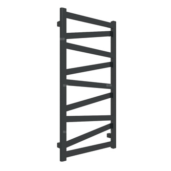 Grzejnik elektryczny TERMA VIPERA 500 x 990 mm, kolor czarny jak kruk RAL9005, moc 400 W, podłączenie E1, kabel spiralny z wtyczką