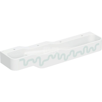 Umywalka GEBERIT Bambini 4-stanowiskowa prostokątna (rynna, elementy dekoracyjne), biała, 1800mm, otwór na baterię na środku (x4), bez odpływu przelewowego, półka od ściany