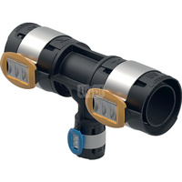 Trójnik redukcyjny Geberit FlowFit: Materiał=PPSU, d=75mm, d1=32mm, d2=75mm