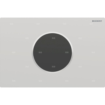 Przycisk uruchamiający Geberit Sigma10 do systemu spłukiwania WC z elektronicznym uruchamianiem spłukiwania, okrągły: Płyta: chrom matowy, z powłoką easy-to-clean, Pierścień ozdobny: chrom błyszczący