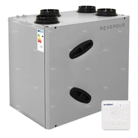 Rekuperator Reversus 450+ z panelem Wi-Fi, z entalpicznym wymiennikiem przeciwprądowym (wydatek 430 m³/h), z by-passem, z uchwytami mocującymi do ściany