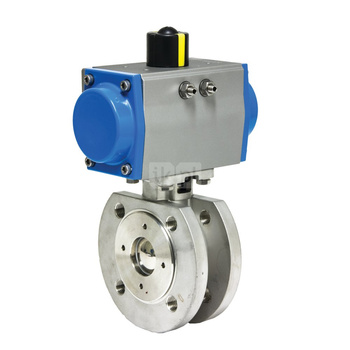 Zawór odcinający kulowy ze stali nierdzewnej, typ PKW kołnierzowy z napędem pneumatycznym dwustronnego działania, Pnom=4.0MPa, Tmax=180C DN 15
