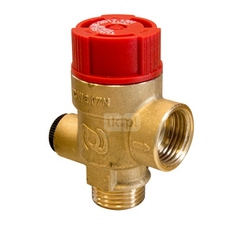 Zawór przelewowy AFRISO MS z wyjściem na manometr mosiądz 1,5 bar GW 1/2'' x 3/4''