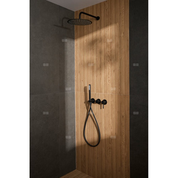 MOZA BLACK zestaw prysznicowy podtynkowy z baterią 3-otworową 2-funkcyjną