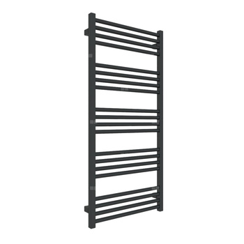 Grzejnik elektryczny TERMA FIONA 530 x 1140 mm, kolor czarny głęboki RAL9005, moc 600 W, podłączenie E8, kabel prosty bez wtyczki z maskownicą 1,5m czarny