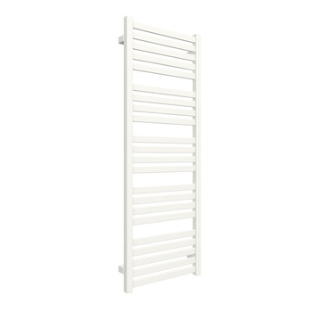 Grzejnik elektryczny TERMA MARLIN 430 x 1185 mm, kolor biały soft RAL9016, moc 400 W, podłączenie E8, kabel prosty bez wtyczki z maskownicą złocisty