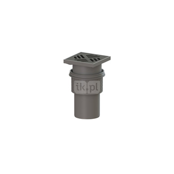 Wpust KESSEL z 1 przyłączem DN 100, odpływ pionowy (zdejmowany), kratka 138x138mm tworzywo sztuczne