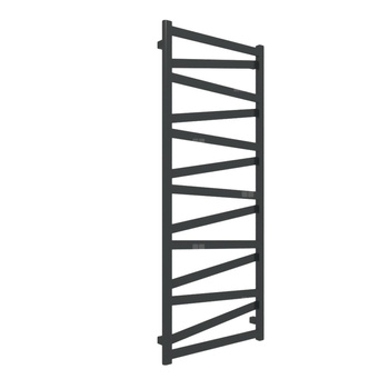 Grzejnik elektryczny TERMA VIPERA 600 x 1470 mm, kolor czarny jak kruk RAL9005, moc 600 W, podłączenie E1, kabel prosty z wtyczką