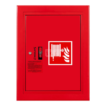 Hydrant DN 52 wnękowy z kołyską, wąż 15 m, zamek patent, RAL 3000